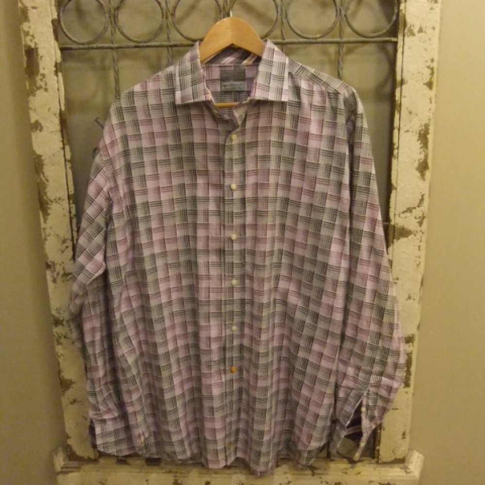 THOMAS DEAN MEN L/S PLAID SHIRT-XL